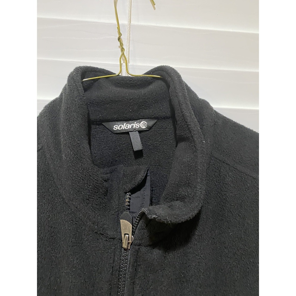 Solaris Mens Full Zip Fleece Vest Black Mock Neck L - Picture 2 of 7